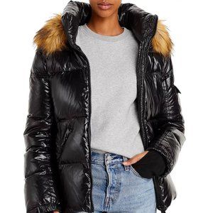 Aqua Gloss Allie Faux Fur Trim Puffer Jacket - NEVER WORN